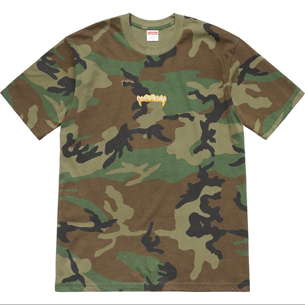 Supreme fronts tee woodland camo grillz